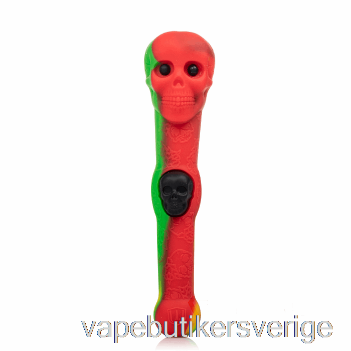 Vape Sverige Stratus Skull Dipper Silikon Dab Halm Rasta (grön/röd/gul)